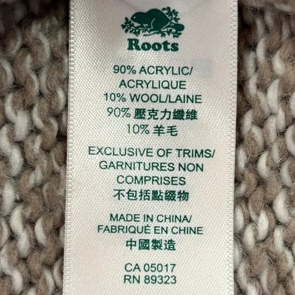 Roots women's oatmeal and white knit double breasted wool blend sweater size M - Picture 13 of 15